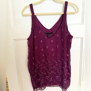 White House Black Market Purple Floral Camisole